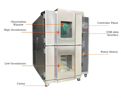 Environmental Climate Hot And Cold Thermal Impact Testing Chamber Two Zone 100 Liter